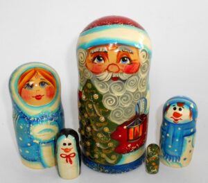 Santa with lantern nesting Doll Babooshki s