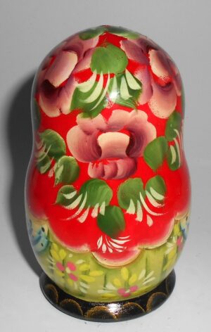 Girl with Troyka korobnick small nesting Doll Babooshki s