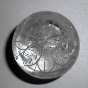 Clear glass egg small with flowers - 4