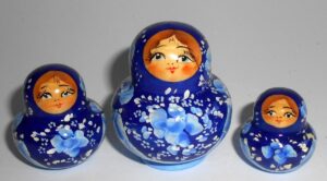 MINI in blue gzhel 10-set TINY nesting Doll Babooshki s