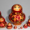 MINI in burgundy and gold 10-set TINY nesting Doll Babooshki s