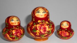 MINI in burgundy and gold 10-set TINY nesting Doll Babooshki s