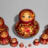 MINI in burgundy and blue 10-set TINY nesting Doll Babooshki s
