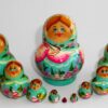 MINI in cyan 10-set TINY Babushka Matryoshka nesting Doll Babooshki Babushkas