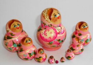 MINI in light pink 10-set TINY nesting Doll Babooshki s