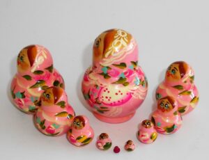 MINI in light pink 10-set TINY nesting Doll Babooshki s
