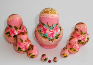 MINI in light pink 10-set TINY nesting Doll Babooshki s