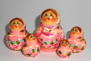 MINI in light pink 10-set TINY nesting Doll Babooshki s