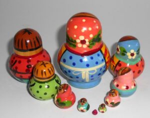 MINI with Samovar 10-set TINY nesting Doll Babooshki s