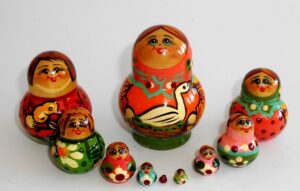 MINI with Gooze 10-set TINY Babushka Matryoshka nesting Doll Babooshki Babushkas