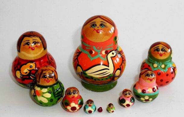 MINI with Gooze 10-set TINY nesting Doll Babooshki s