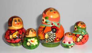 MINI with Black Hen 10-set TINY nesting Doll Babooshki s