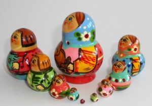 MINI with Teddy Bear 10-set TINY nesting Doll Babooshki s