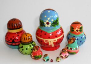 MINI with Teddy Bear 10-set TINY nesting Doll Babooshki s
