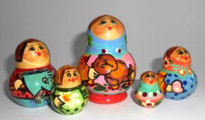 MINI with Teddy Bear 10-set TINY nesting Doll Babooshki s
