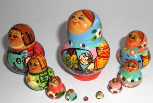 MINI with baby 10-set TINY nesting Doll Babooshki s