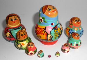 MINI with baby 10-set TINY nesting Doll Babooshki s