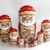 Huge Santa with Snowmen village 10-set nesting Doll Babooshki s