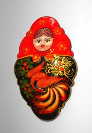 Hairclip “Firebird” red scarf Babooshki s