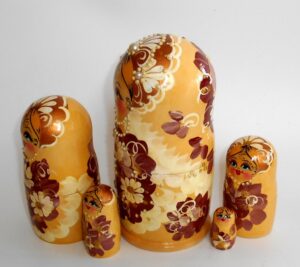 Perl girl in coffee dress nesting Doll Babooshki s