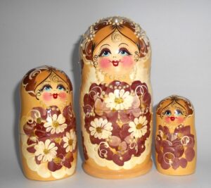 Perl girl in coffee dress nesting Doll Babooshki s