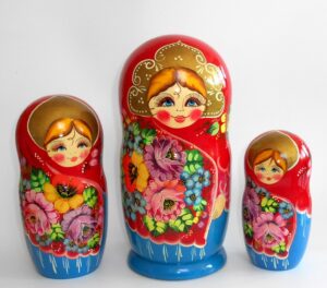 GIANT Ksenia in red huge 10-set nesting Doll Babooshki s