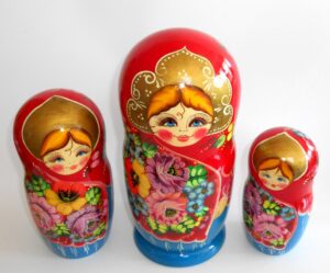 GIANT Ksenia in red huge 10-set nesting Doll Babooshki s