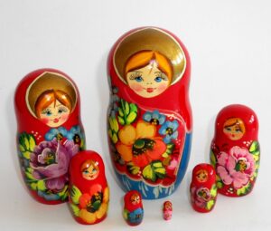 GIANT Ksenia in red huge 10-set nesting Doll Babooshki s