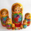 GIANT Ksenia in yellow huge 10-set nesting Doll Babooshki s
