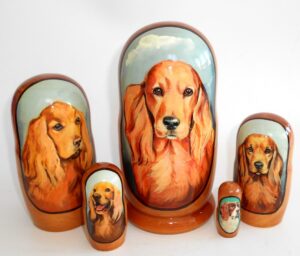 Setter Doggy Babushka Matryoshka nesting Doll Babooshki Babushkas