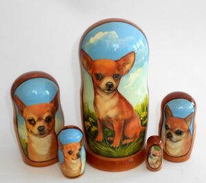 Pincher Doggy Babushka Matryoshka nesting Doll Babooshki Babushkas