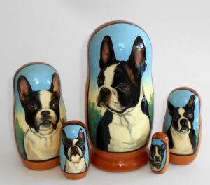 French bulldog Babushka Matryoshka nesting Doll Babooshki Babushkas