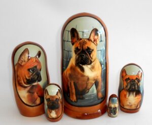 Bulldog Babushka Matryoshka nesting Doll Babooshki Babushkas