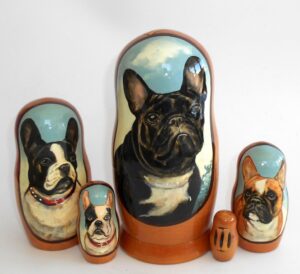 French bulldog II Babushka Matryoshka nesting Doll Babooshki Babushkas