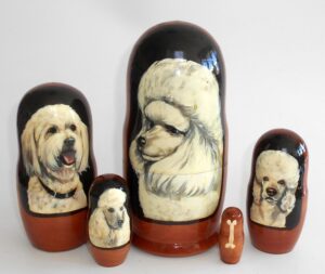 Poodle doggy Babushka Matryoshka nesting Doll Babooshki Babushkas