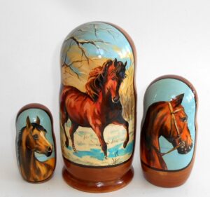 Chestnut horse Horsy II nesting Doll Babooshki s