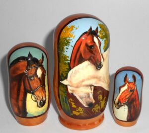 Two Horses small nesting Doll Babooshki s