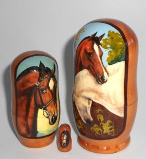 Two Horses small nesting Doll Babooshki s