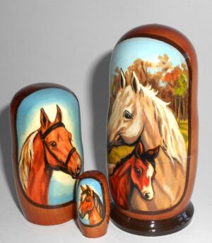 Horsy with foal small nesting Doll Babooshki s