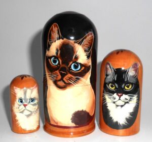 Balinese kitty small nesting Doll Babooshki s
