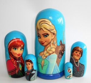 Frozen with Sven Babushka matryoshka nesting Doll Babooshki Babushkas