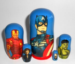 Captain America small Babushka matryoshka nesting Doll Babooshki Babushkas