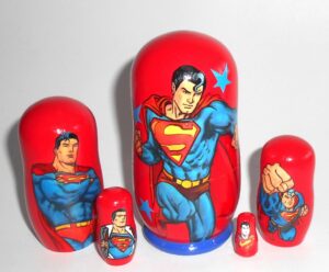 Superman small Babushka matryoshka nesting Doll Babooshki Babushkas