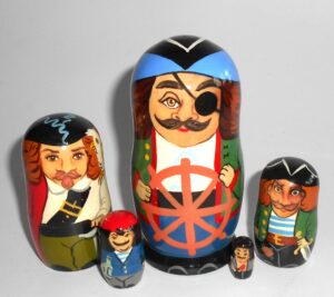 Pirates small Babushka matryoshka nesting doll Babooshki Babushkas