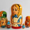 Alice in Wonderland small Babushka matryoshka nesting doll Babooshki Babushkas
