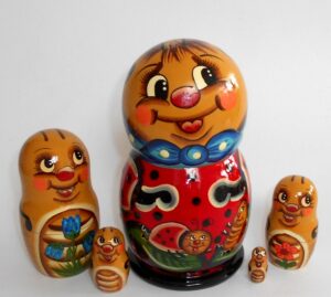 Funny Lady Bug Babushka Matryoshka nesting Doll Babooshki Babushkas
