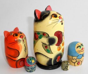 Funny Money Cat nesting Doll Babooshki s