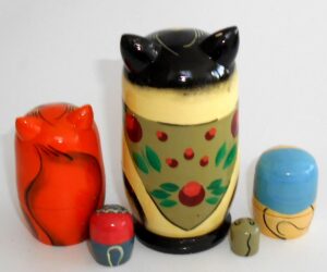 Funny Money Cat nesting Doll Babooshki s