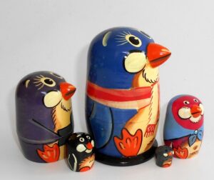 Funny Penguin in scarf nesting Doll Babooshki s