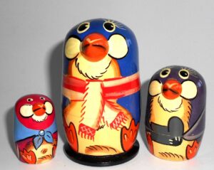 Funny Penguin in scarf nesting Doll Babooshki s